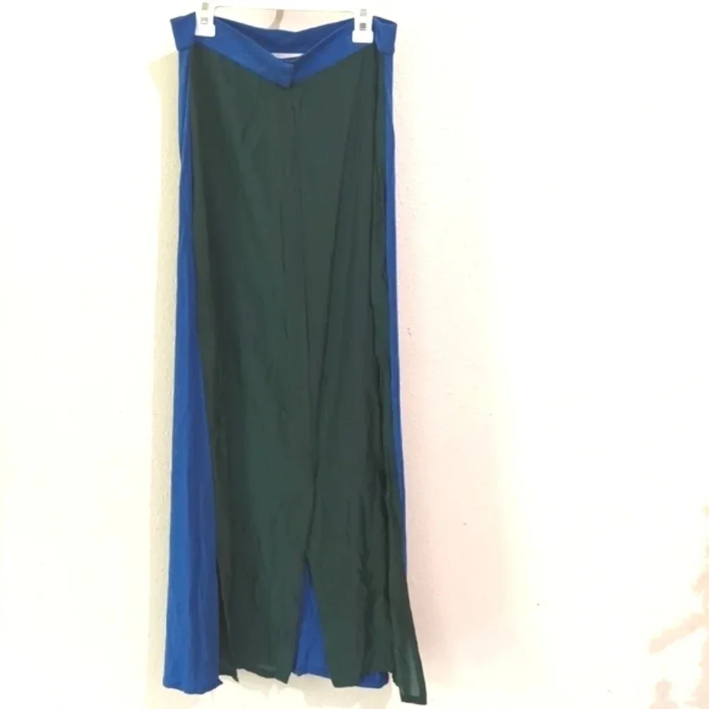 Vintage silk Italy from button high waist maxi skirt jewel tone womens - Picture 4 of 9